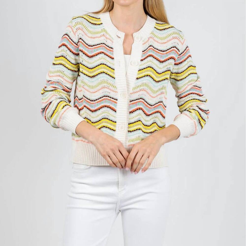 NEW ALDO MARTINS kilie waves button front cardigan in ivory